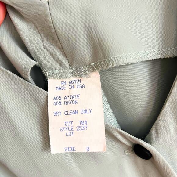 Vintage 90s Sage Green Maxi Dress Y2K Minimalist Cottagecore Grunge Size 8 - Picture 9 of 9